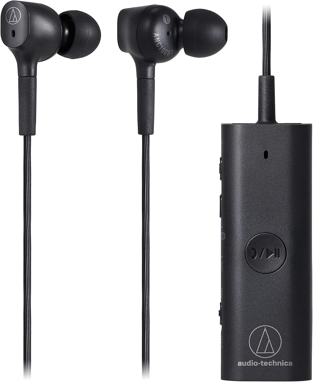 image:imageAudioTechnica ATHANC100BT QuietPoint Wireless InEar Active NoiseCancelling Headphones Black ATHANC100BTBK