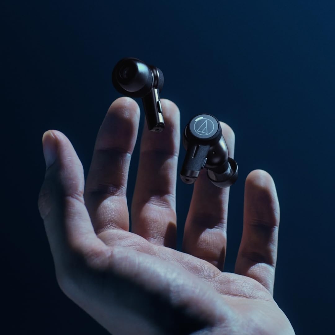 image:imageAudioTechnica ATHTWX9 Wireless Earbuds Premium Listening Experience with Bluetooth Wireless NoiseCancellation HighResolution Drivers with Innovative Acoustic TechnologyHeadphones