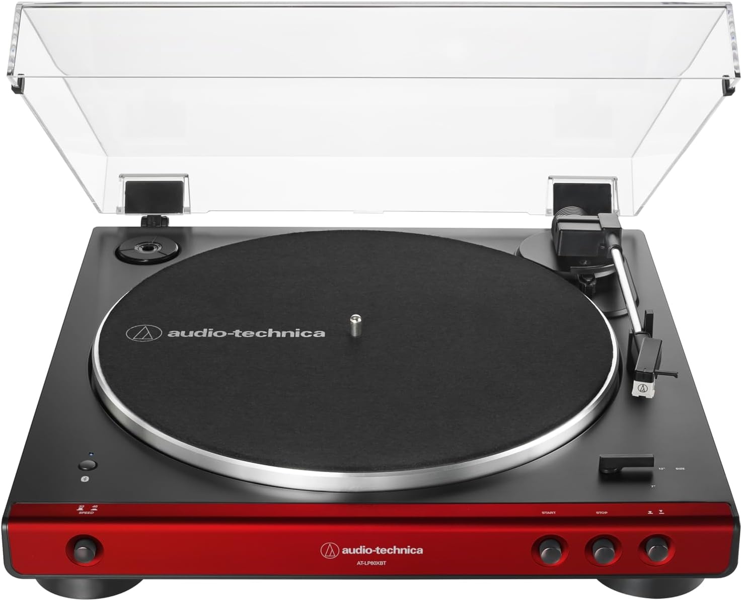 image:imageAudioTechnica ATLP60XBTBK Fully Automatic Wireless BeltDrive Stereo Turntable HiFi 2 Speed AntiResonance DieCast Aluminum Platter BlackRed