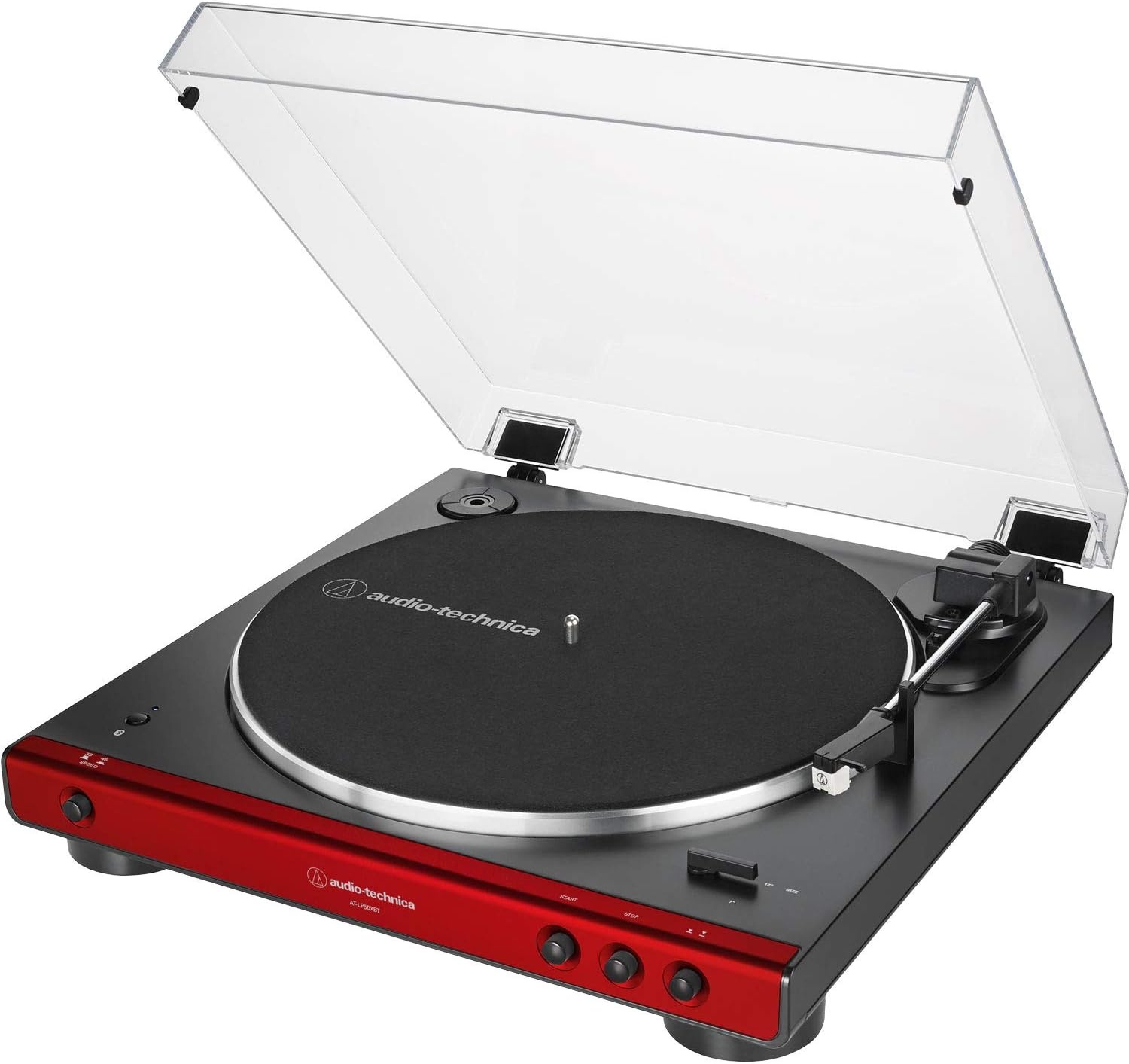 image:imageAudioTechnica ATLP60XBTBK Fully Automatic Wireless BeltDrive Stereo Turntable HiFi 2 Speed AntiResonance DieCast Aluminum Platter BlackRed