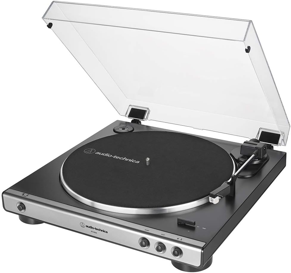 image:imageAudioTechnica ATLP60XGM Fully Automatic BeltDrive Stereo Turntable GunmetalBlack HiFidelity Plays 3313 and 45 RPM Vinyl Records Dust Cover AntiResonance DieCast Aluminum PlatterGunmetalBlack
