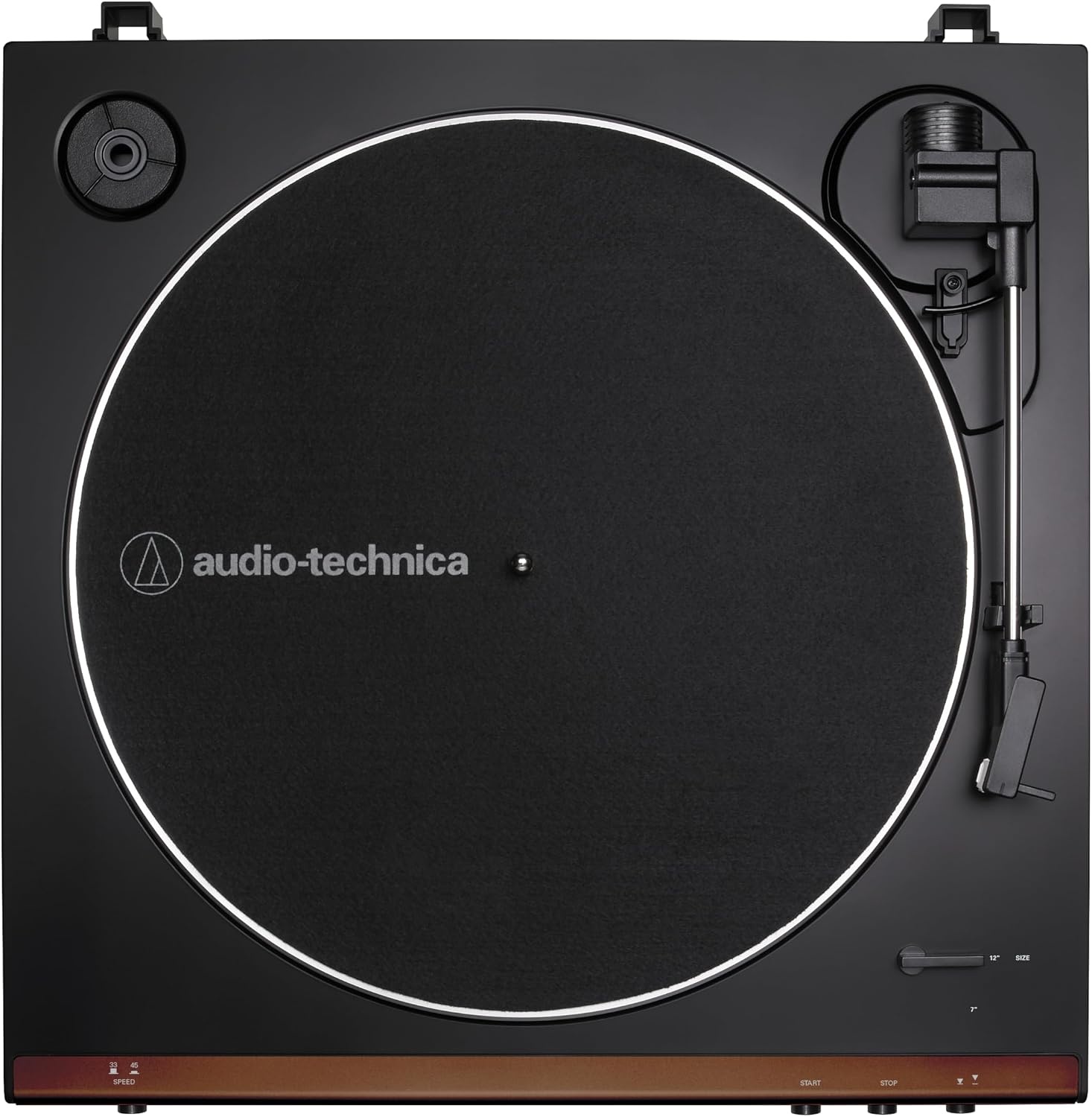 image:imageAudioTechnica ATLP60XGM Fully Automatic BeltDrive Stereo Turntable GunmetalBlack HiFidelity Plays 3313 and 45 RPM Vinyl Records Dust Cover AntiResonance DieCast Aluminum PlatterBrownBlack