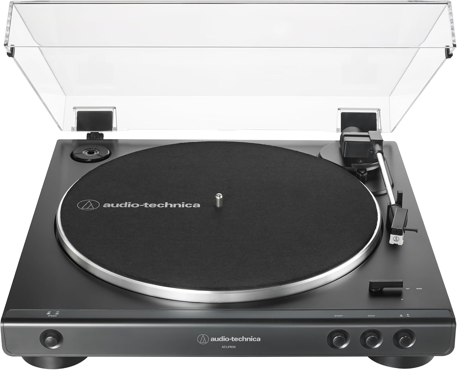 image:imageAudioTechnica ATLP60XGM Fully Automatic BeltDrive Stereo Turntable GunmetalBlack HiFidelity Plays 3313 and 45 RPM Vinyl Records Dust Cover AntiResonance DieCast Aluminum PlatterBlack