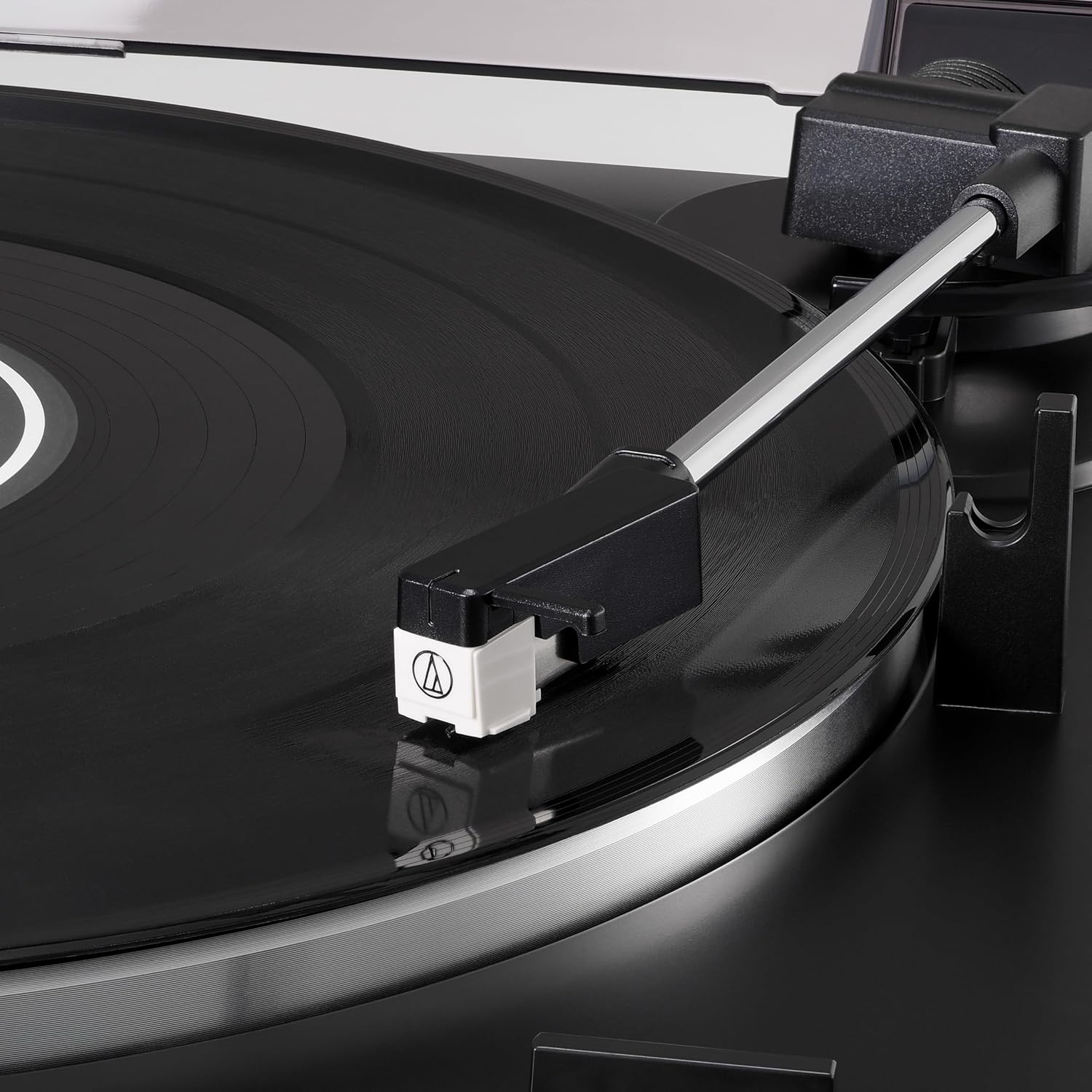 image:imageAudioTechnica ATLP60XGM Fully Automatic BeltDrive Stereo Turntable GunmetalBlack HiFidelity Plays 3313 and 45 RPM Vinyl Records Dust Cover AntiResonance DieCast Aluminum PlatterBlack