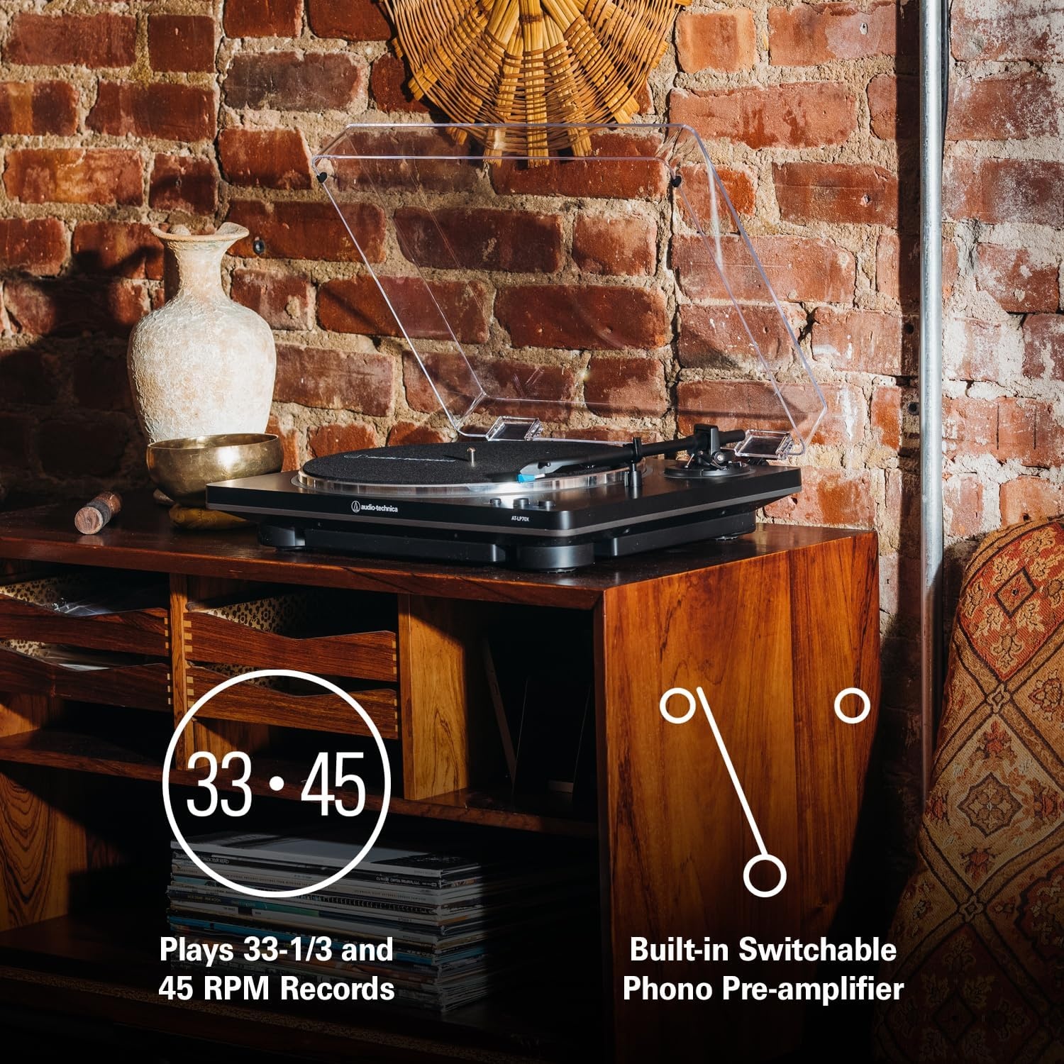 image:imageAudioTechnica ATLP70X Automatic Turntable BlackBronzeBlackGrey
