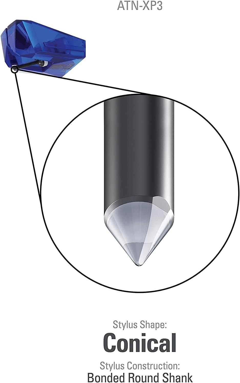 image:imageAudioTechnica ATNXP3 Replacement StylusATNXP3 Stylus