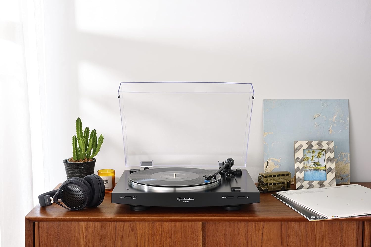 image:imageAudioTechnica Audio Technica ATLP3XBTWH Bluetooth Turntable Belt Drive Fully Automatic 3345 WhiteBlack