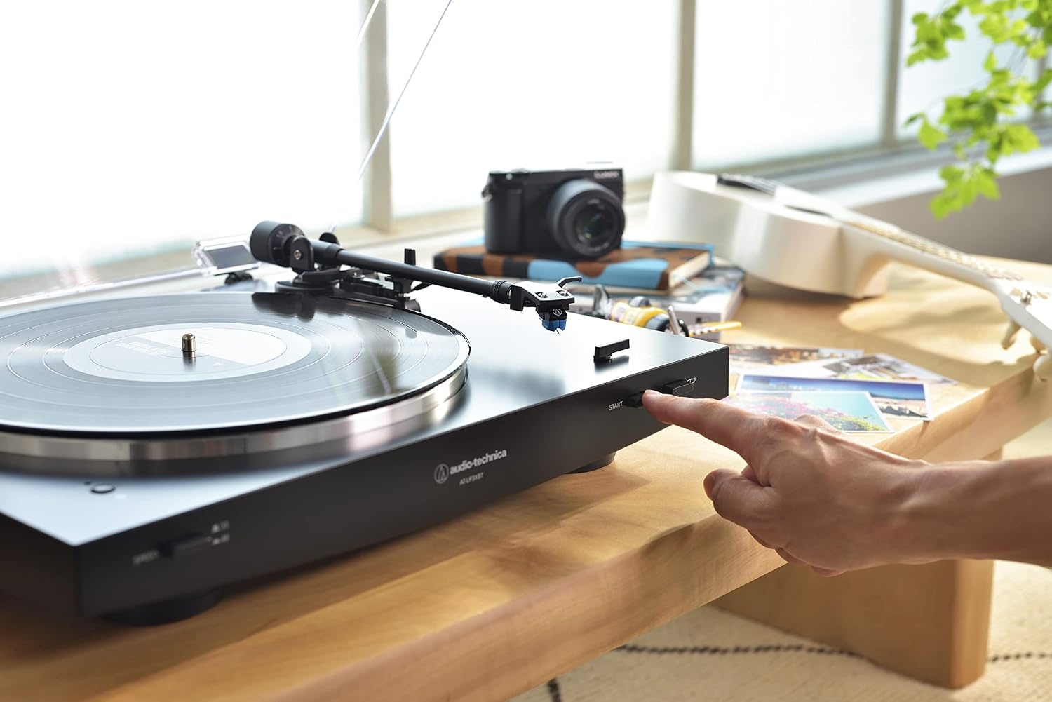 image:imageAudioTechnica Audio Technica ATLP3XBTWH Bluetooth Turntable Belt Drive Fully Automatic 3345 WhiteBlack