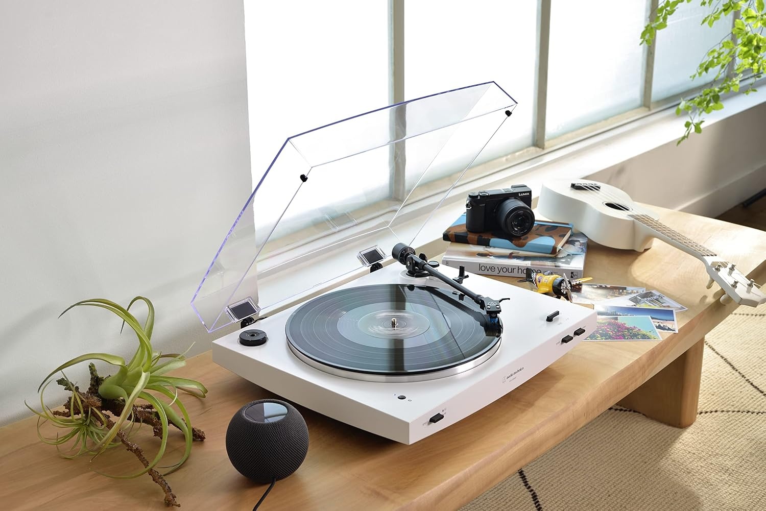 image:imageAudioTechnica Audio Technica ATLP3XBTWH Bluetooth Turntable Belt Drive Fully Automatic 3345 WhiteWhite