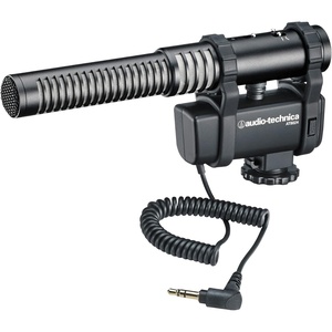 Audio-Technica AT8024 Stereo/Mono Camera-Mount Condenser Microphone, Black