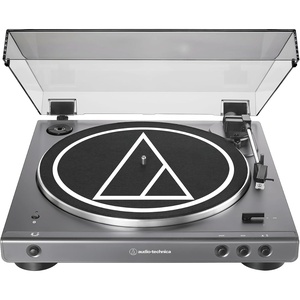 Audio-Technica AT-LP60XBT-BK Fully Automatic Wireless Belt-Drive Stereo Turntable, Hi-Fi, 2 Speed, Anti-Resonance, Die-Cast Aluminum Platter, Black(Gun-Metal/Black)