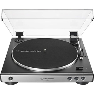 Audio-Technica AT-LP60X-GM Fully Automatic Belt-Drive Stereo Turntable, Gunmetal/Black, Hi-Fidelity, Plays 33-1/3 and 45 RPM Vinyl Records, Dust Cover, Anti-Resonance, Die-Cast Aluminum Platter(Gunmetal/Black)
