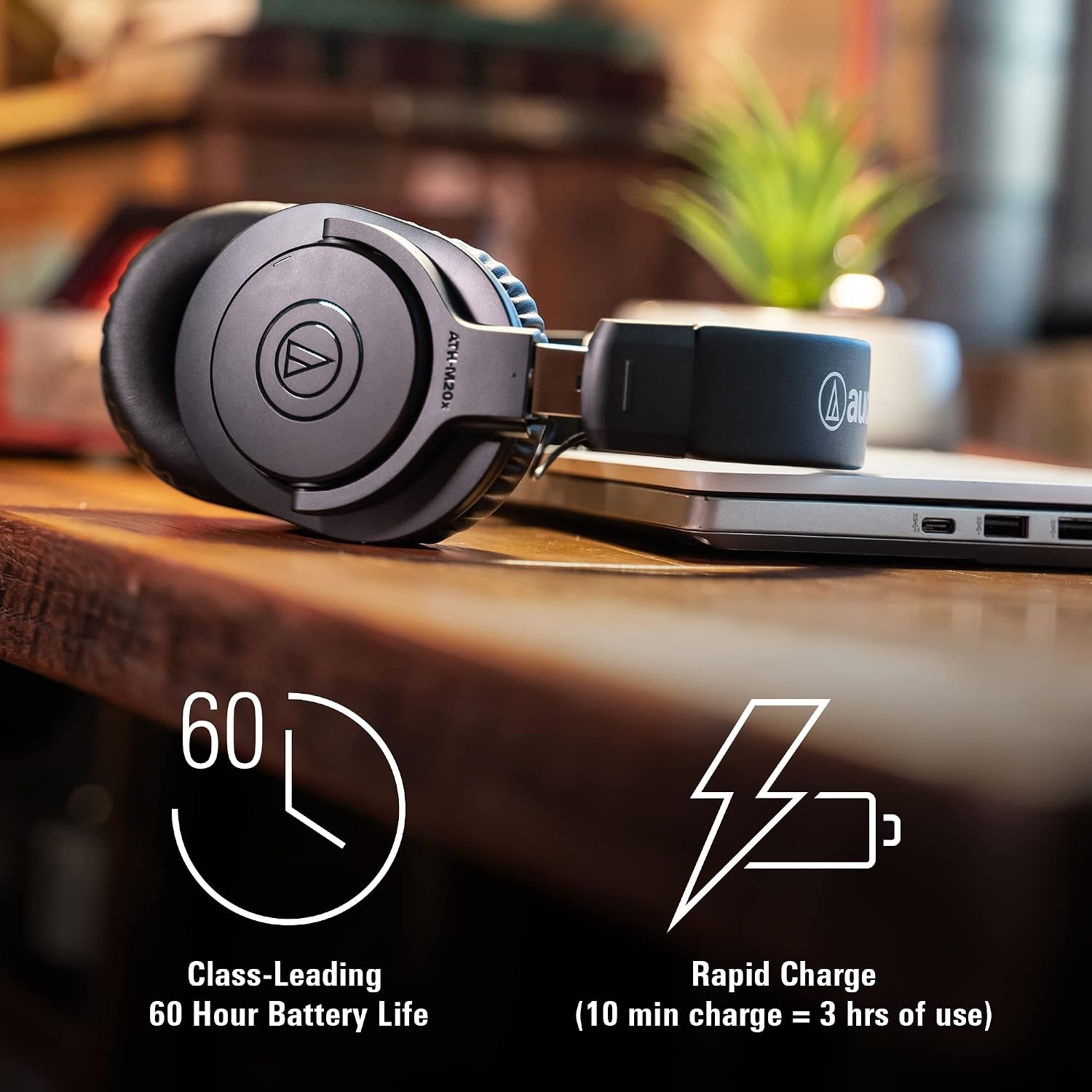 image:imageAudioTechnica ATHM20xBT Wireless OverEar Headphones BlackBlack