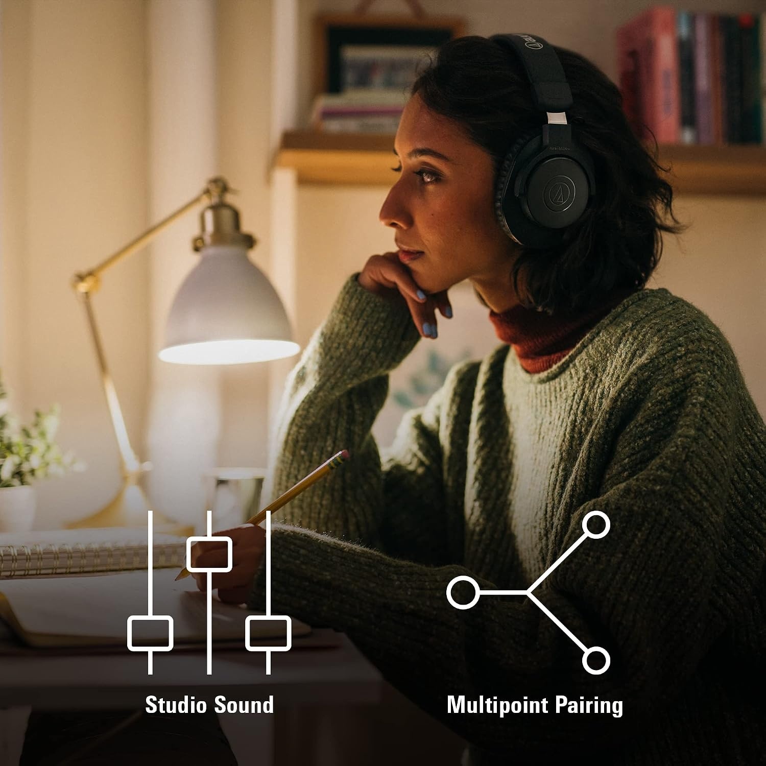 image:imageAudioTechnica ATHM20xBT Wireless OverEar Headphones BlackBlack
